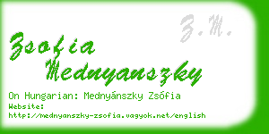 zsofia mednyanszky business card